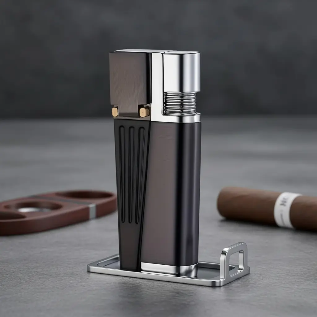 (Fuel Not Included)Mechanical Folding Metal Jet Torch Adjustable Pipe Lighter - Cool Decompression Multifunctional Men's Pocket Tool with Gift Box for Father's Day Multipurpose Foldable wilderness survival