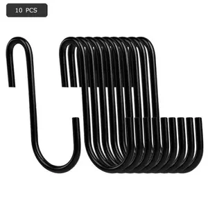 10 PCS Heavy Duty Steel S Shaped Hooks Hanging Hangers Pan Pot Holder Rack Organiser Set