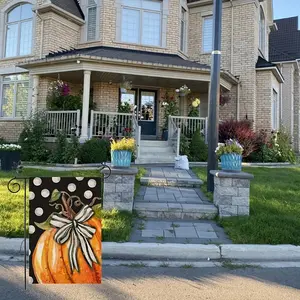 Thanksgiving Pumpkin Garden Flag, Vertical Double-Sided Autumn Decoration, 12x18 Inch Outdoor Welcome Banner Gift for Family & Friends