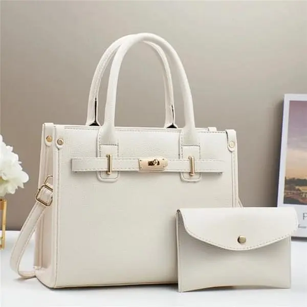 Women's Elegant 2-Piece Tote Handbag Set - Faux Leather Casual Chic Shoulder Bag with Matching Wallet for Daily Use, Two Piece Set, Casual Women's Bags Sets