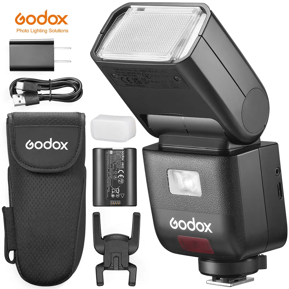 GODOX V480 flash unit is suitable for Canon, Sony A7C2, Nikon, and Fujifilm XT4/XT5 cameras. It is a high-speed synchronous TTL automatic lighting device for small cameras.