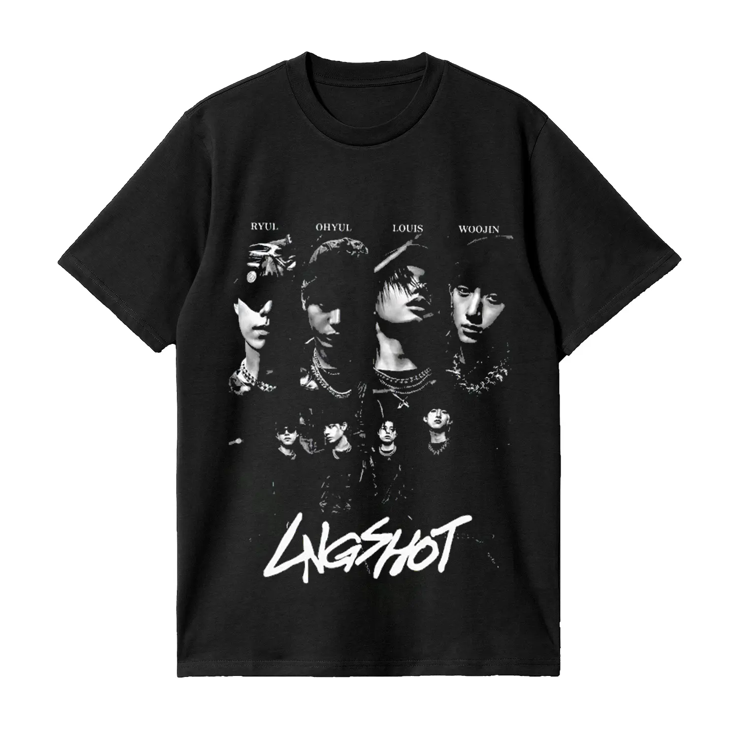 LNGSHOT Shirt Kpop Boy Group Vibe Heavyweight Cotton Concert Tour Style Tee HY4307