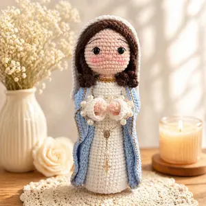 Our Lady of Guadalupe Crochet Doll, Handmade Virgin Mary Amigurumi, Religious Gift, Spiritual Decor, Faith Keepsake, Prayer Doll