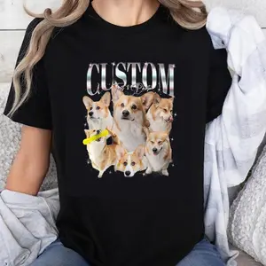 100% Cotton Unisex Custom Photo Bootleg Rap Shirt with Girlfriend's Face for Boyfriend - Vintage Graphic Shirt for Men