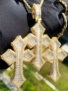 Three-In-One Cross Pendant Necklace, Elegant Religious Jewelry Gift, Perfect for Daily Wear & Special Occasions, Durable Design