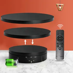 3 in 1 Electric 360 Degree Shooting Turntable with 3 Display Plates, Adjustable Speed and Angle Display Stand for Photography and Live Product Shows