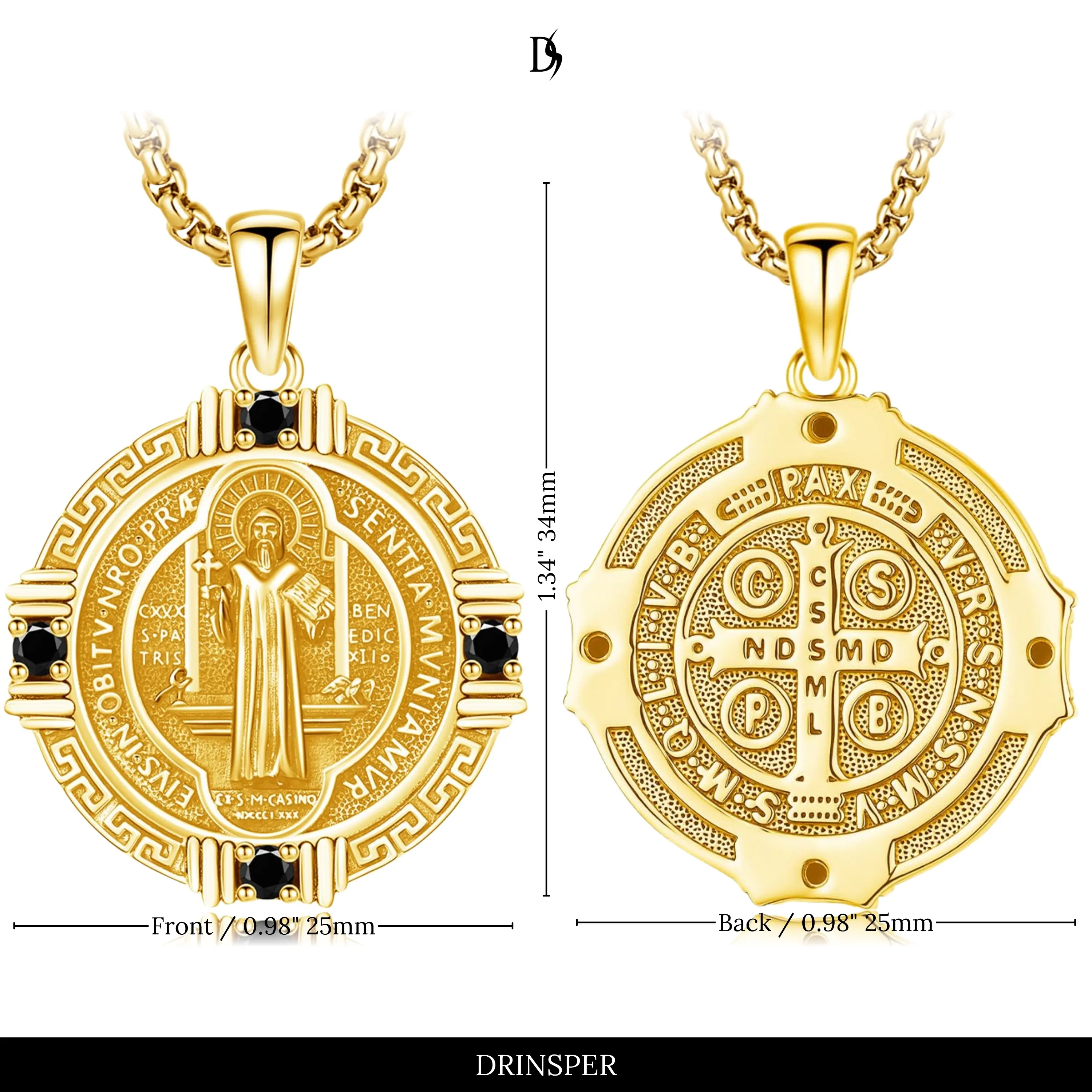 Gold-Plated Saint Benedict Medal