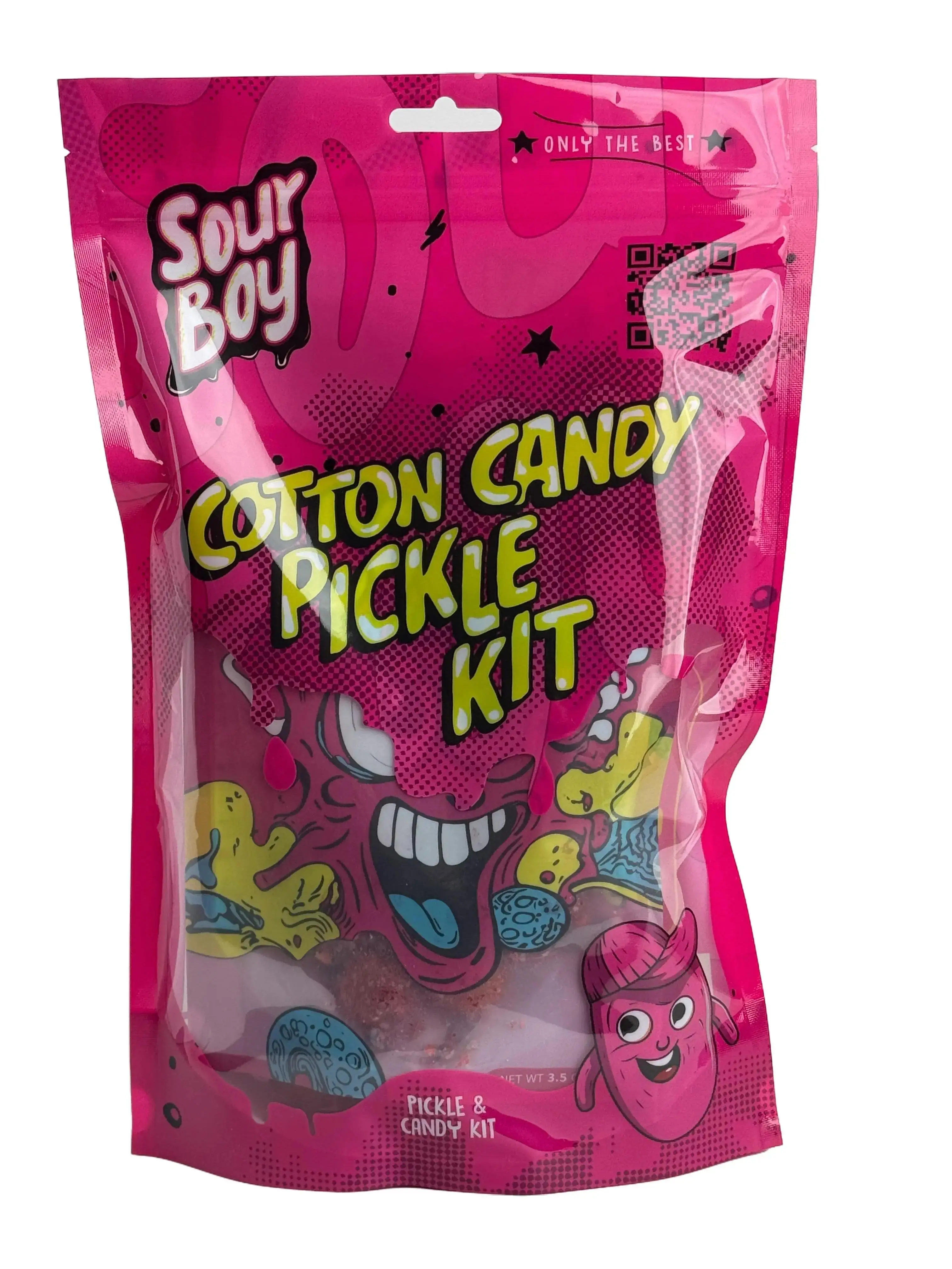 Sourboy Cotton Candy Pickle Kit Candy Snack bag