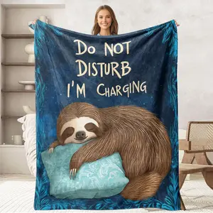 Sloth Throw Blanket for Adult Kids, Sloth Lovers Gifts Blanket Cute Animal Home Room Decor, Flannel Soft Blanket for Bed Couch 50"x60"