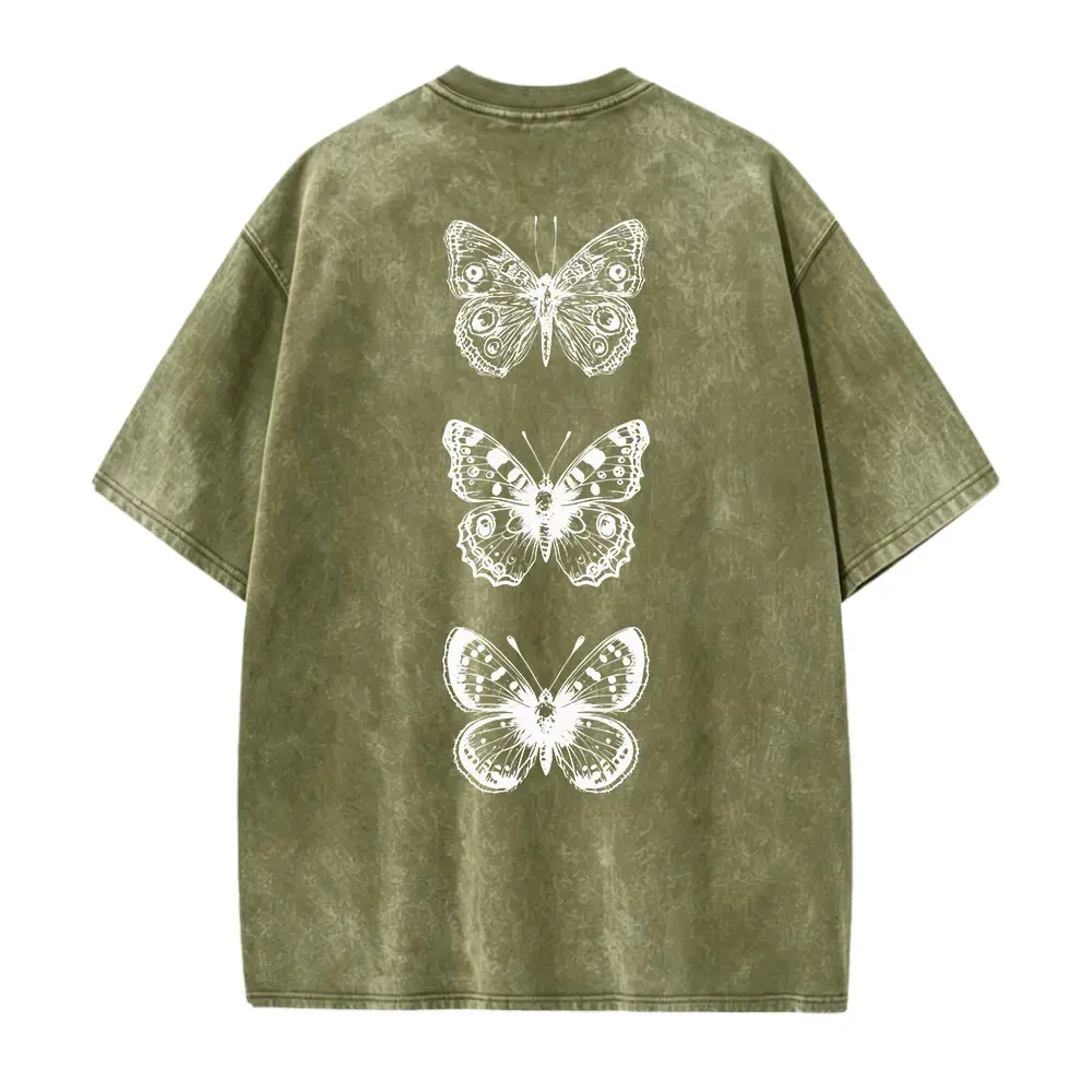 Vintage Butterfly Trio T‑Shirt Cottagecore Boho Nature Aesthetic Tee