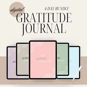 JohnsonBookmarks’ 4-day gratitude journal | digital workbook | mental health