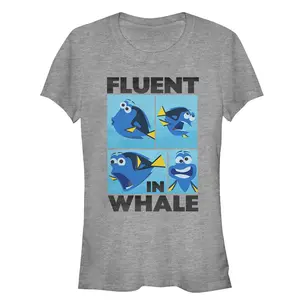 Juniors Womens Finding Dory Fluent in Whale T-Shirt