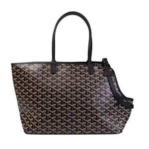 Pre-owned Goyard Coated Canvas Tote Bags Black Goyardine Pet Bag R25052302