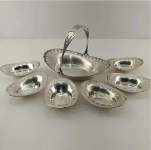 Antique 7 Piece Sterling Silver Candy Nut Bowl Set