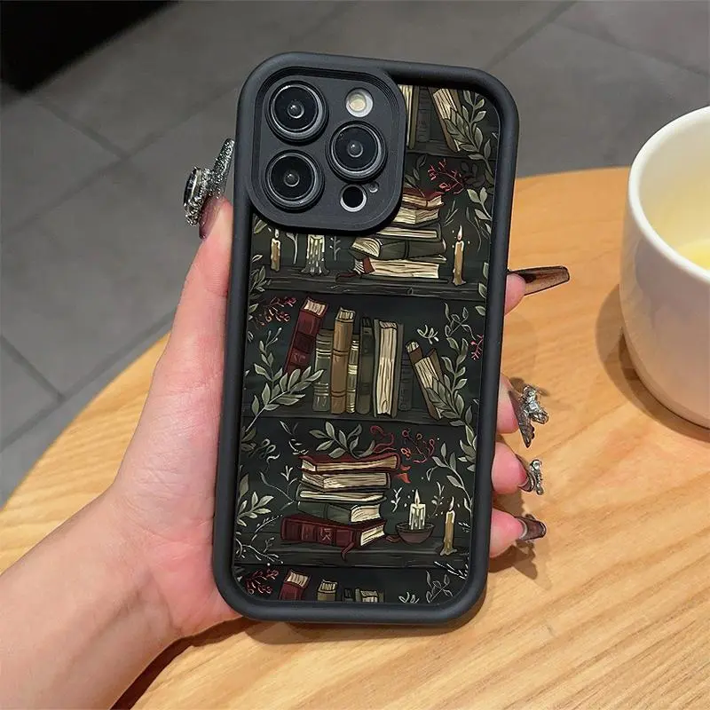 Book Pattern Phone Case Casing, Anti-drop Shockproof Phone Protective Cover, Protective Smartphone Casing, Phone Accessory Compatible with iPhone 16 15 14 13 12 Pro Max, TPU cellphone casing