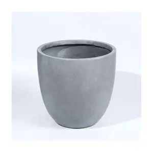 LuxenHome Light Gray 9" Round Planter