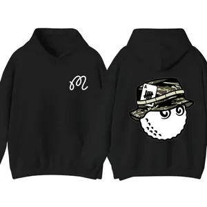 Vintage Golf Bucket Character 2-Sided Hoodie – Unisex Streetwear Pullover, Cozy Casual Hoodie for Golf Lovers