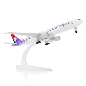 777 Hawaiian 1/300 Diecast Metal Airplane Model with Stand -777 Airplane Model for Adult with Stand (8.3 inches Long) Aviation Enthusiasts Gifts