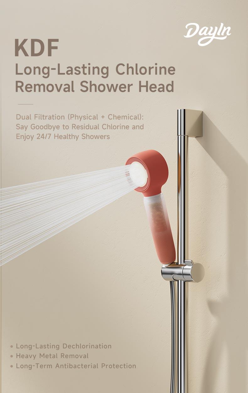 DayIn Filtered Shower Head with KDF + Calcium Sulfite, Reversible Anti-Clog Panel, Cloud-Like Gentle Spray & High Pressure Pulse, Universal Fit for Home & Travel