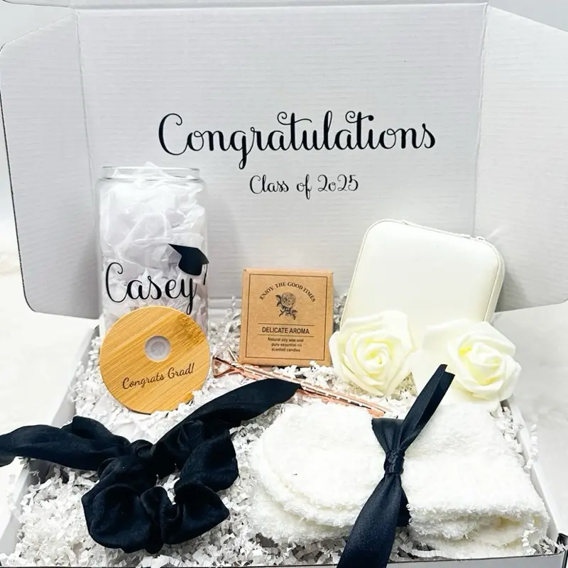 Graduation Gift Box Women Graduate Gift High School Graduation Gift College Graduation Gift Box Girl Gift Pink Gift Box Custom Name Gift