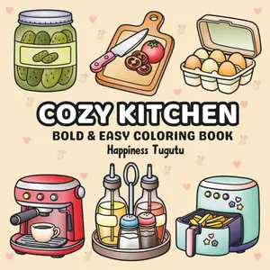 Cozy Kitchen: Bold and Easy Coloring Book for Adults and Teens Featuring Simple Bold & Easy Designs Perfect for Relaxation - Paperback