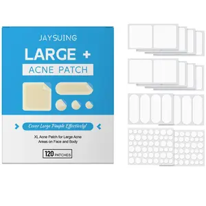 120 Count Pimple Patches for Face, Hydrocolloid Acne Patch Bulk, Acne Stickers for Covering Cheeks, Forehead, Chin Blemishes Zit Breakouts for All Skin Types (Dots, Strip, Contoured 3 Sizes)