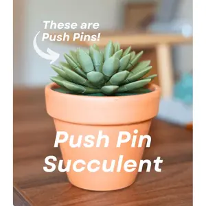 Push Pin Succulent 3D Printed Plant | Each Stem Is A Push Pin Fake HousePlant For People Who Can't Keep House Plants Alive Decor ForgeCore