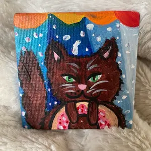 Chocolate Brown kitty magnet fridge decor