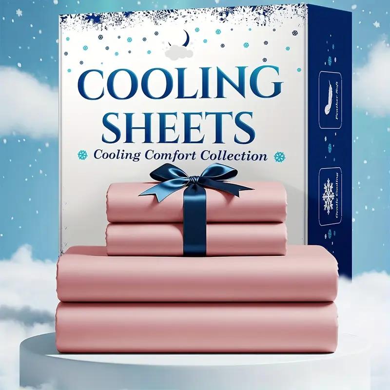 Cooling Sheets - Extra Deep Pocket Bed Sheet Set - Twin Full Queen King Sizes - Breathable Cooling Fabric - Hotel Soft Wrinkle Free - 4 Piece Complete Set - Secure Fit - Durable Easy Care