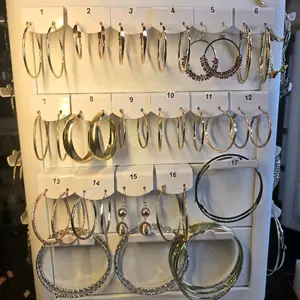 12 sets Hoops Earrings for Everyday Wear Elegant Gold-Tone silver for Women