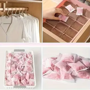 Rose Scented Floral Deodorizing Pads, 60 Individually Packaged, Air Freshener, Long-Lasting Fabric Deodorizer, Ideal for Home Use, Closet, Drawer, Wardrobe