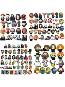 17/37/45/20 Magic School Shoe Decoration Crafts, Creative Broom Shaped Shoe Decoration Suitable for Cave Shoes, Party Gifts Suitable for Male and Female Game Fans