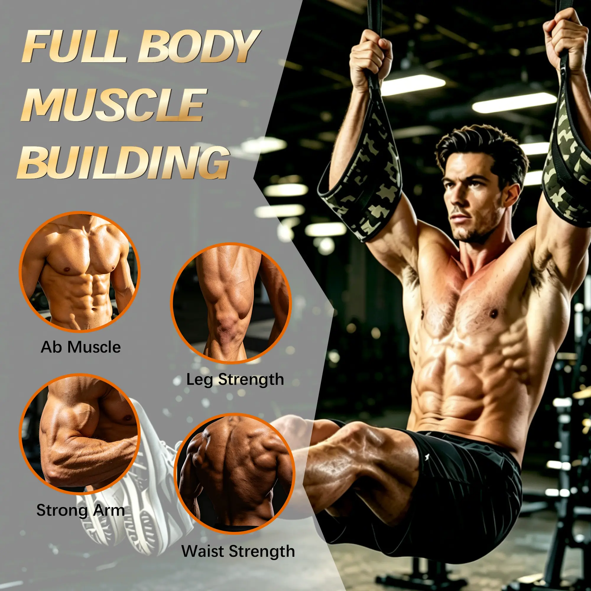 Fitness Hanging Ab Straps for Pull Up Bar & Core Strength Training - Soft Padded Exercise Straps for Ab Swing & Leg Raises for Home & Gym
