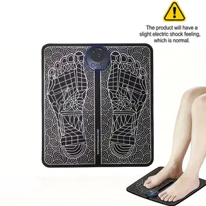 Portable Foot Massager Pad with Rechargeable Electric Machine, 8 Modes & 19 Intensity Levels, Full Body Relaxation Device