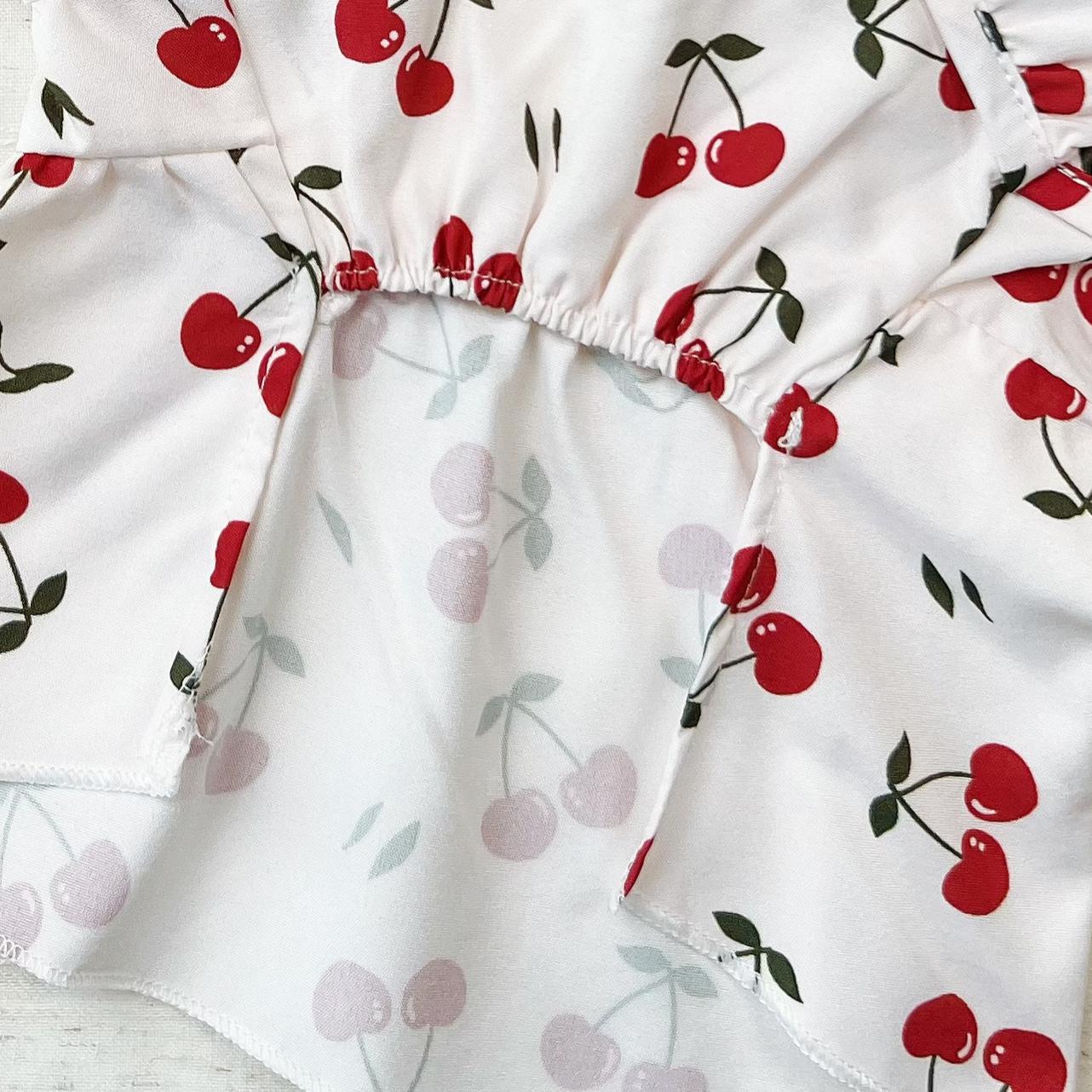 Pet Clothes Dog Cat Rabbit Princess Cherry Dress Pretty Comfortable Yorkshire Terrier Maltese Teddy Bichon Bear Pomeranian Bulldog For Wedding Anniversary Daily Use A0002