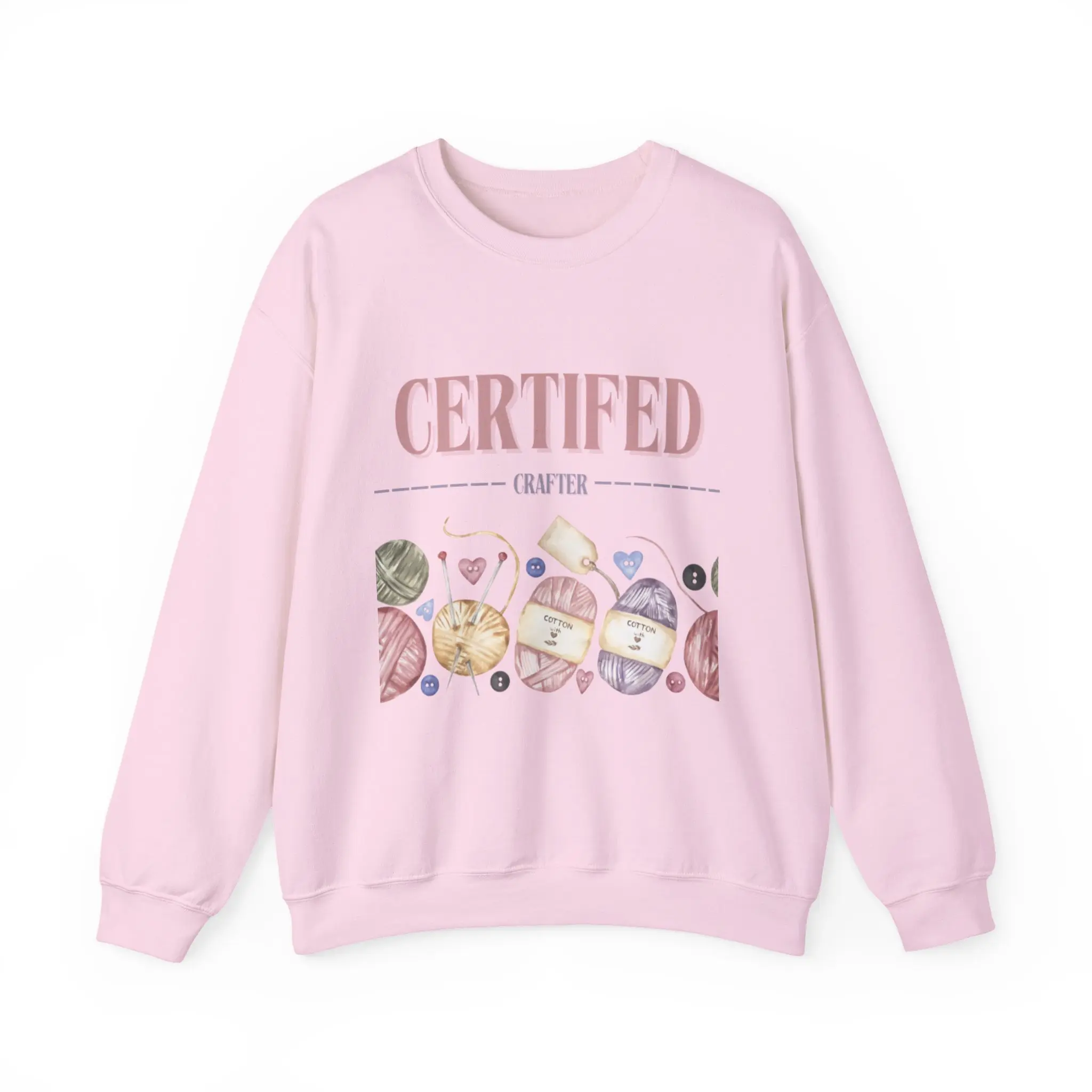 Cozy Crafter's Crewneck Sweatshirt - Yarn Knitting Crafters Gift, Warm Winter Jumper, Unisex Work From Home Sweater, Knit Hobby Pullover,
