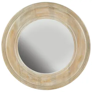 Mirror Mirror White Washed Wood with Gold Leaf