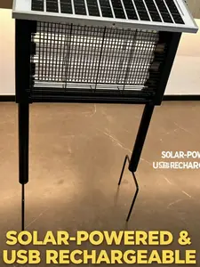 Outdoor Solar Powered Bug Zapper Lamp with Soft Night Light – 360° Omnidirectional Mosquito Capture, Energy Saving Design, Dustproof Cover and Fast Charging Mode; Rechargeable Pest Repellent for Yard, Patio, Balcony and Outdoor Party; Ideal Holiday Gift