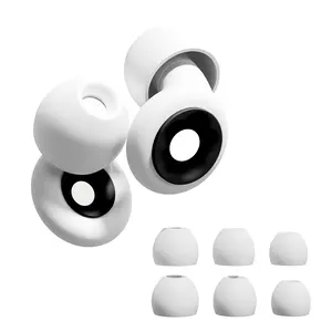 Reusable Soft Silicone Earplugs, Comfortable Replacement Earmuffs XS/s/m/l, Ideal for Sleep, Swimming, Travel, Extra Covers Included, Swimming Accessories