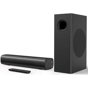 Sound Bars for Smart TV with Wired Subwoofer, 2.1 Deep Bass Small Soundbar Home Theater Surround System Speaker with 4 Inch Subwoofer, Bluetooth/Optical/AUX Connection, Compact Soundbar for TV