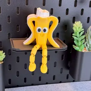 1pc 3D Printed Banana Statue, Home Decor Figurine, Halloween Christmas Gift, Versatile Birthday Present, Unique 3D Print Banana Sculpture, Abstract Figure Sculpture