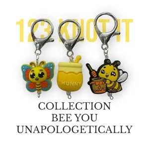 Bee You Unapologetically - set of 3 large clasp stitch markers for crocheting
