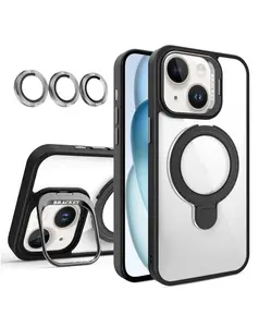 iPhone 16e Magnetic Clear Case – 2 Kickstand + Camera Lens Cover