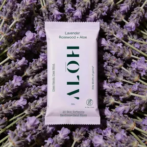 ALŌH Lavender Rosewood Hand Sanitizing Wipes — Natural, Skin-Softening & 99.9% Germ Protection