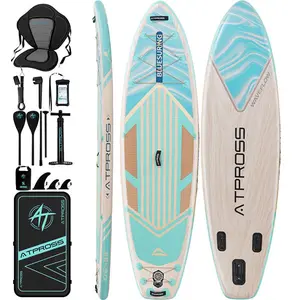 [Summervibes] 10'6''x33'' Inflatable Paddle Board, 400lbs Load Streamlined Extra Wide SUP with Kayak Seat, Anti-Slip EVA Deck, Premium Accessories Kit, Stable Board for Inflatable Water, Multi Purpose Inflatable Paddleboard Men