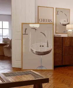 Trendy Espresso Martini Bar Cart Print | Retro Cocktail Prints | Aesthetic Room Decor| Gift