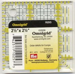 Omnigrid Ruler 2½" With 1/8" Grid
