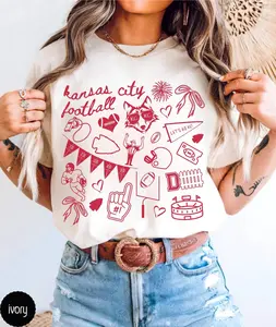 [Sale Up To 50%] Kansas City Football Comfort Colors Shirt,Trendy Kansas City KC Football Shirt,Kansas City Game Day Tee Shirt,Gift for Kansas City Fan Gift
