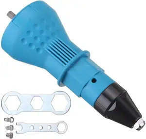 Cordless Electric Rivet Gun Adapter Kit Rivet Nut Drill Adaptor Riveting Tool Insert Nut Hand Tool Power Machine Accessories Blue