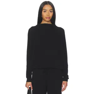 eberjey Cozy Time Mockneck Pullover in Black